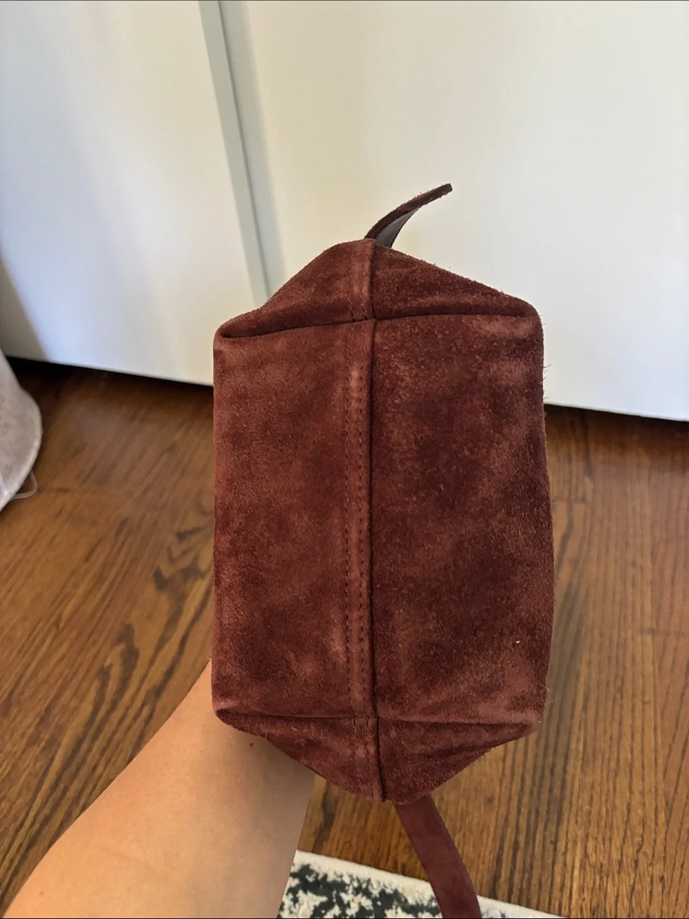 Madewell The Essential Mini Bucket Bag in Suede Chocolate Raisin